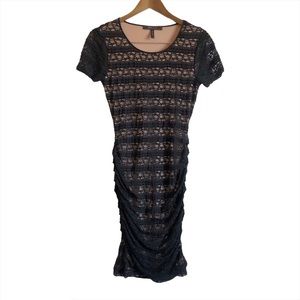 *50%OFF* BCBGMAXAZRIA Vivia Full Lace Fitted Bodycon Mini Short Sleeve Dress